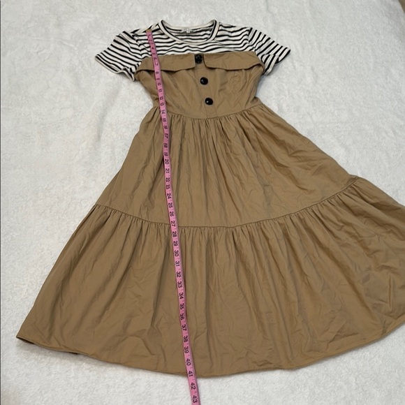 English Factory Brown Pleated Sundress with Raglan Sleeves Size XS - Picture 5 of 14